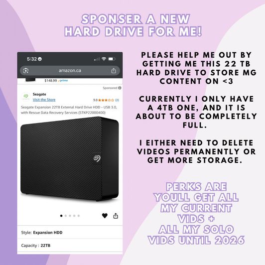 Sponser New Hard Drive