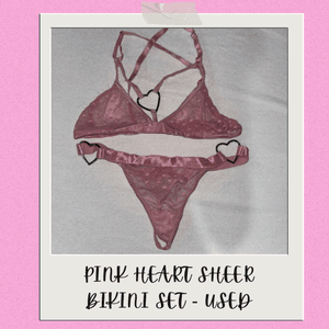 Pink Hearts Sheer Bikini Set