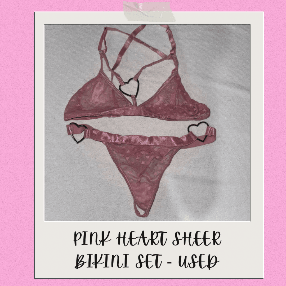 Pink Hearts Sheer Bikini Set
