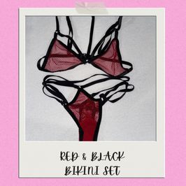 Red n Black Bikini Set