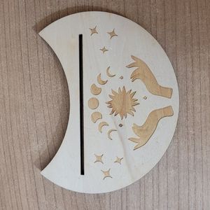 Wooden Moon Phase Card Stand