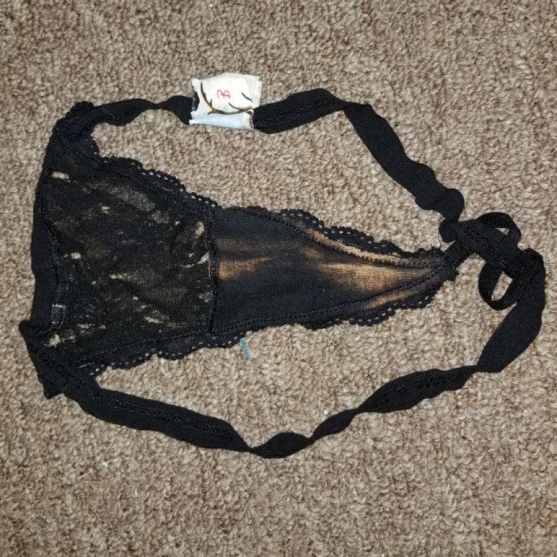 Stained Black Thong