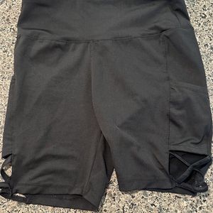 Used Milf Black spandex Short size large Wet juicy moist