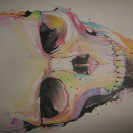 My art color splash skull A4