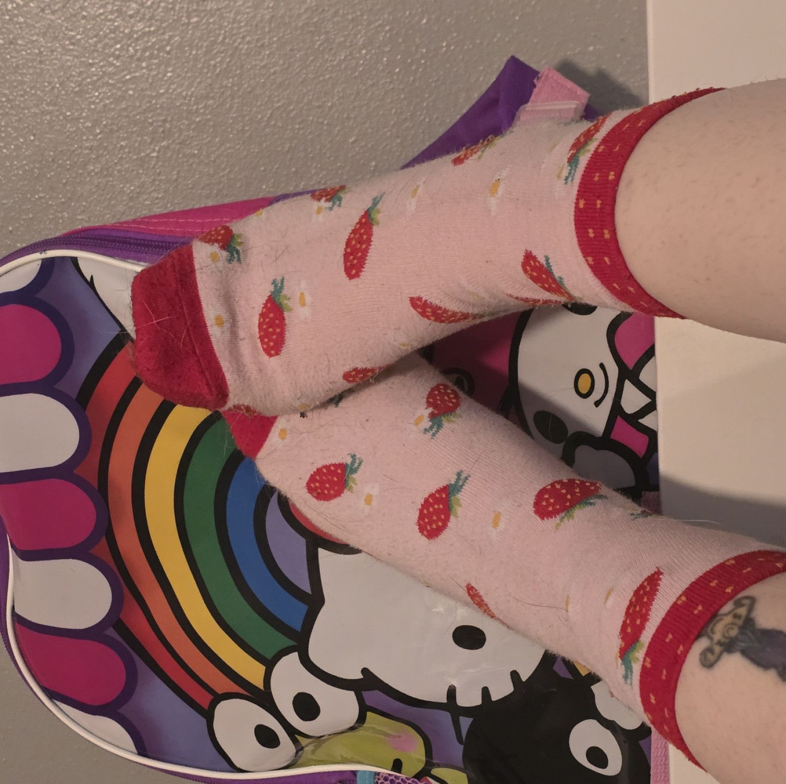 Worn strawberry socks W BONUS CONTENT