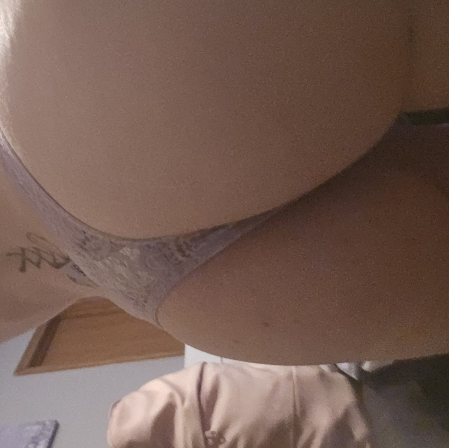 Lilac lace thong WORN PLUS FREE BONUS CONTENT