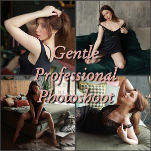 Gentle professional photo set in black dress