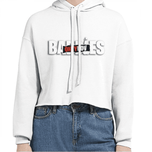 BaddiesOnlyPOV Cropped White Womens Hoodie