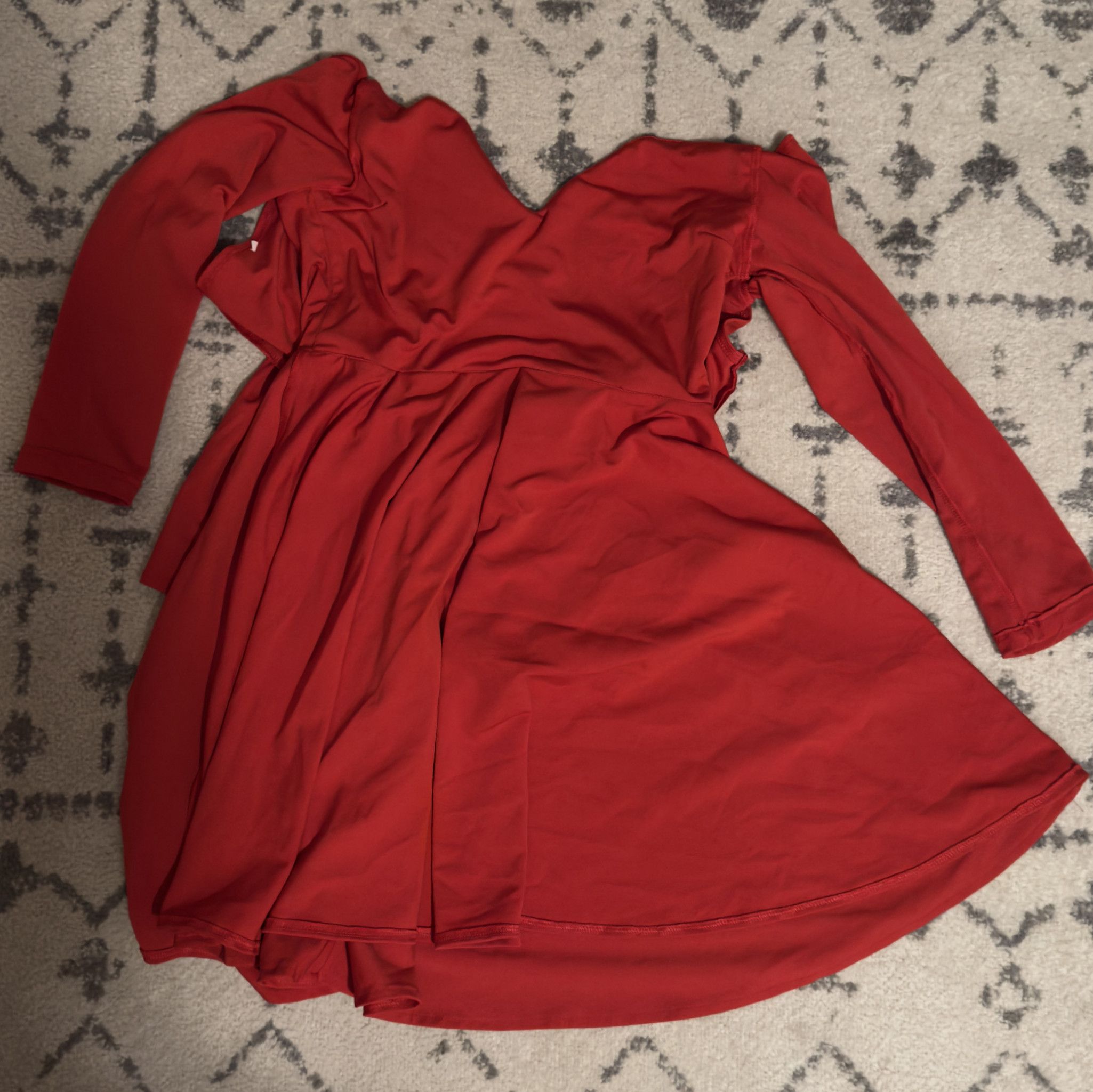 Long Sleeve Red Dress