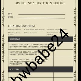 Discipline  Devotion Report  Your Naughty Report Card