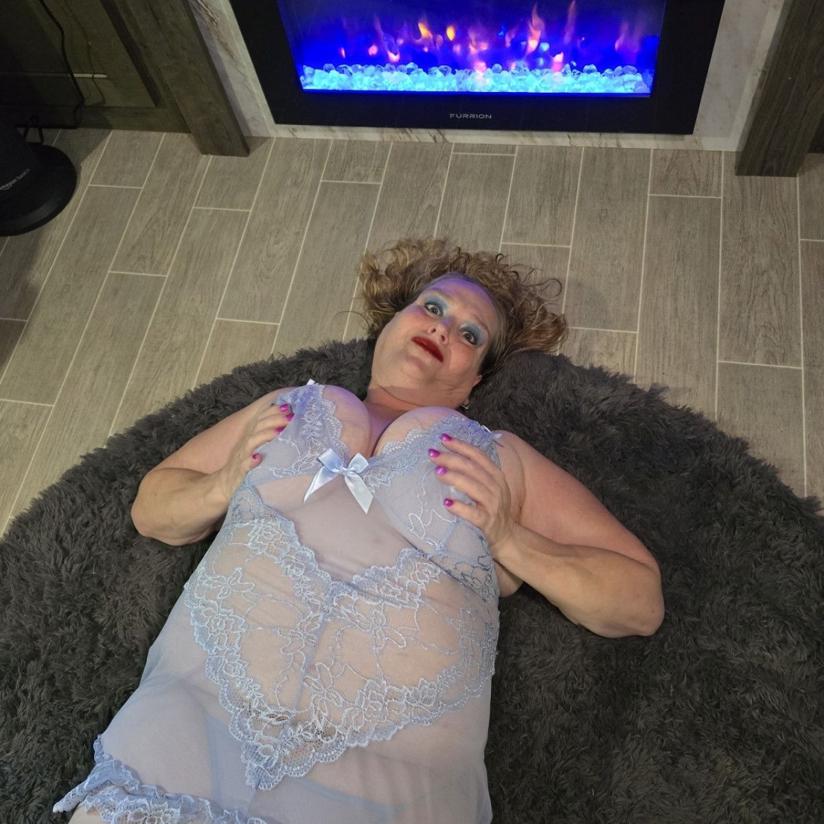 A little fun in my cute blue nighty