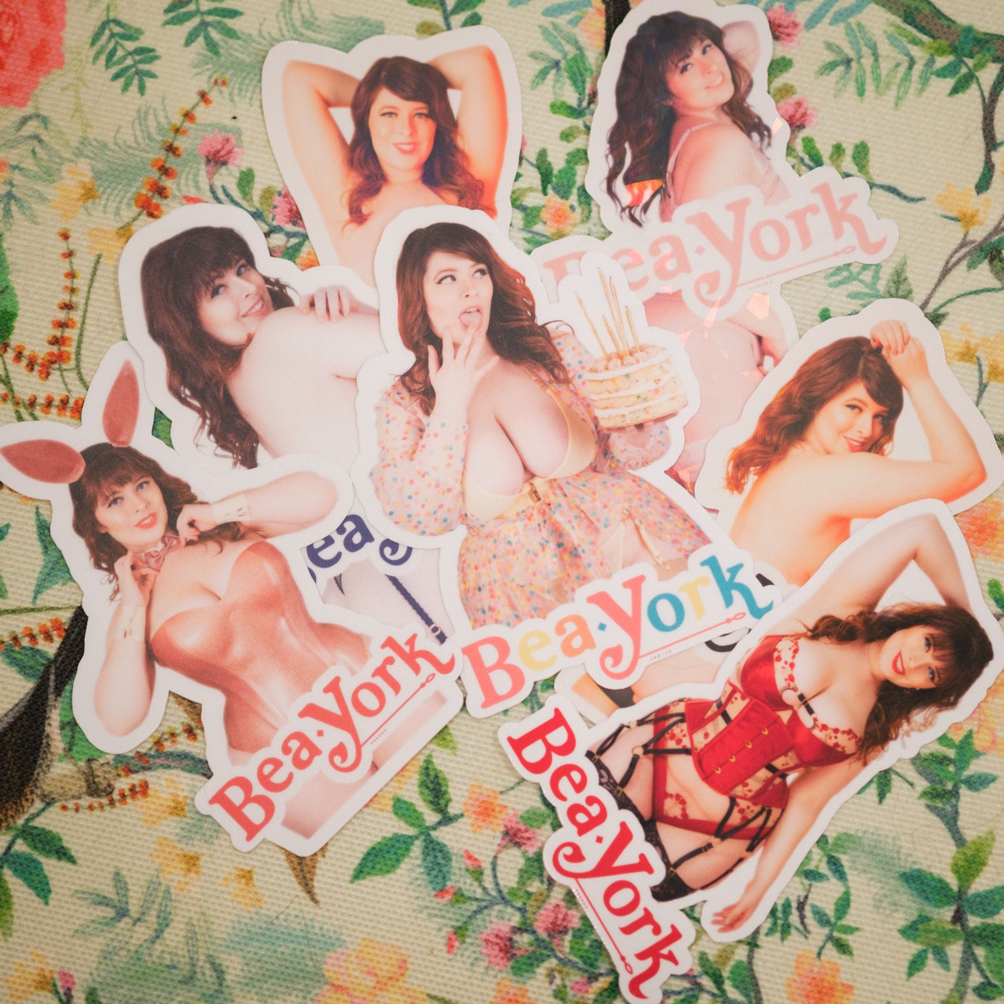 Set of 7 Bea York Stickers