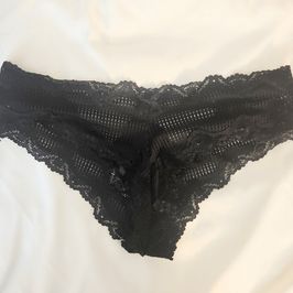 Black Satin and Lace Booty Panty