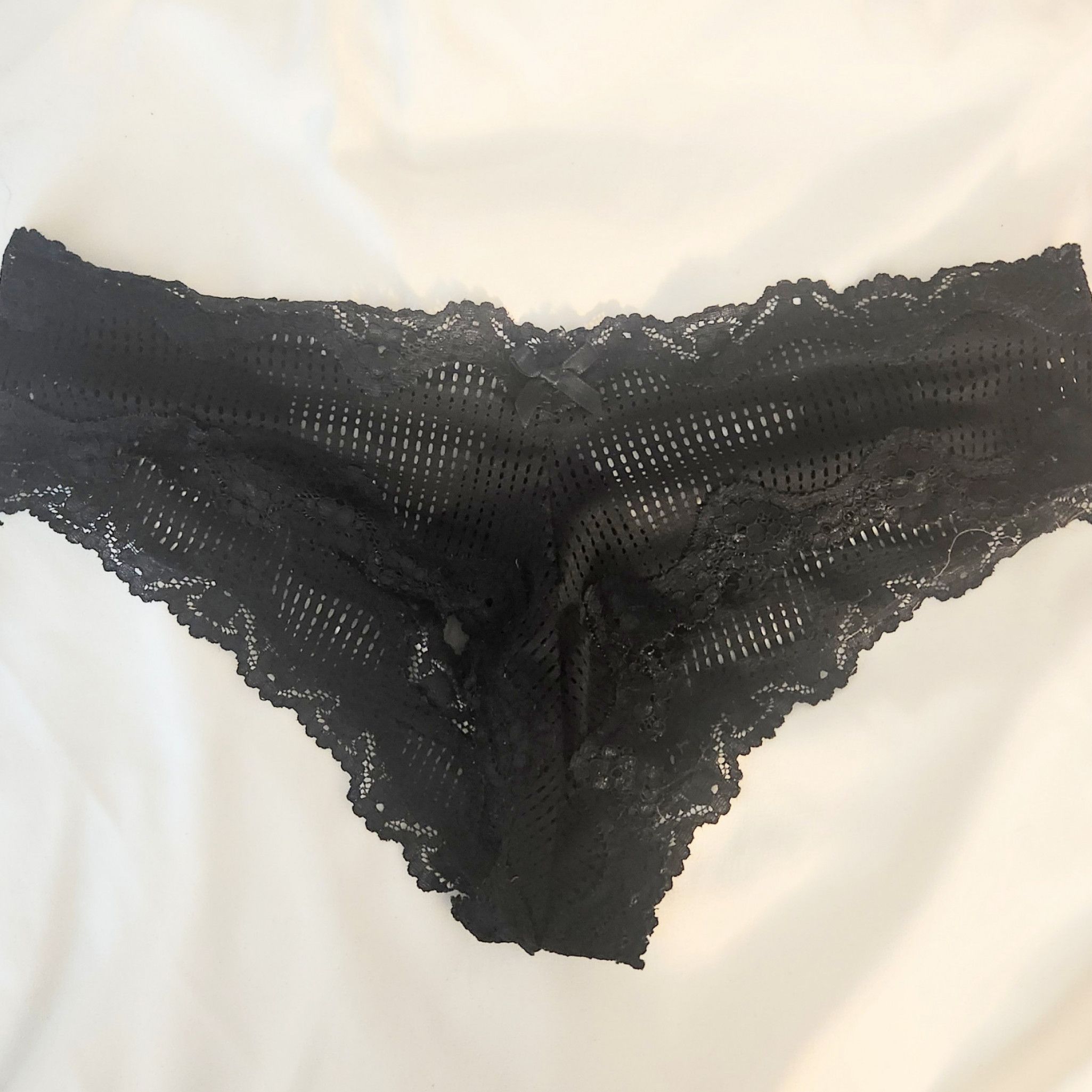 Black Satin and Lace Booty Panty