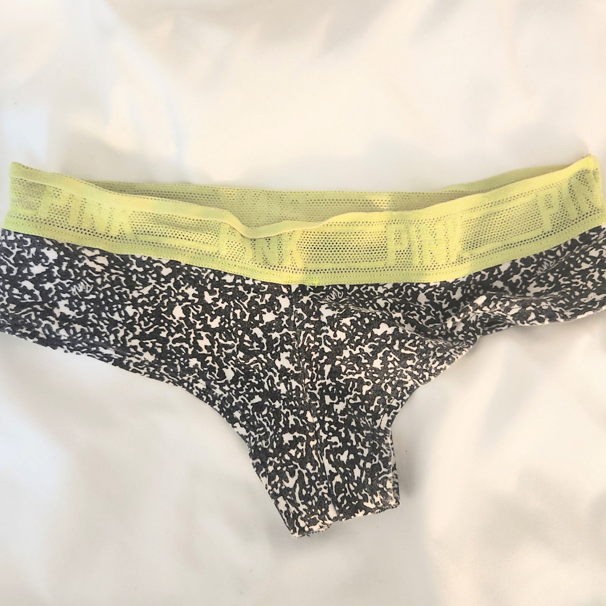 Neon Yellow Band and Black and White Booty Panty
