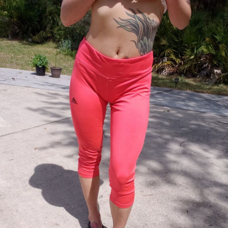 Coral Adidas ankle yoga pants