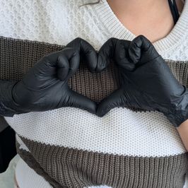 Worn Black Gloves