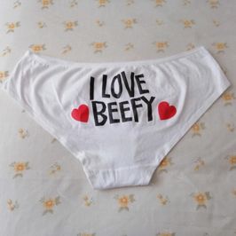 Used Worn Panties I LOVE BEEFY by Melody