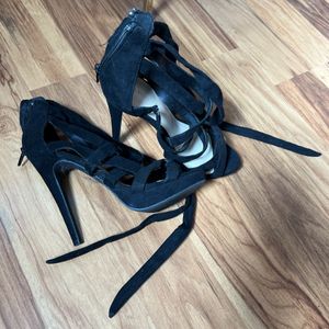 Strappy Velvet Heels