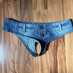 Denim Thong Shorts