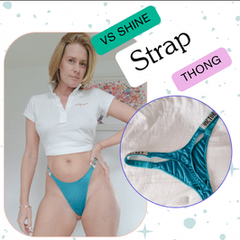 Teal VS shine strap thong