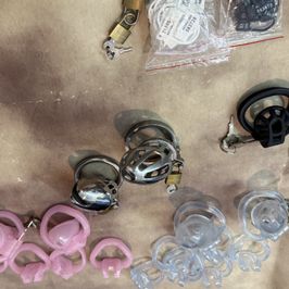 Chastity cages worn by me