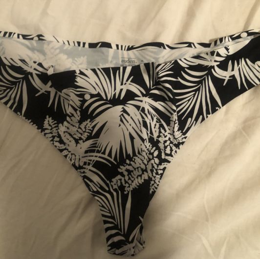 Tropical Black and White Thong