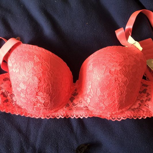 Hot Pink Lace Bra