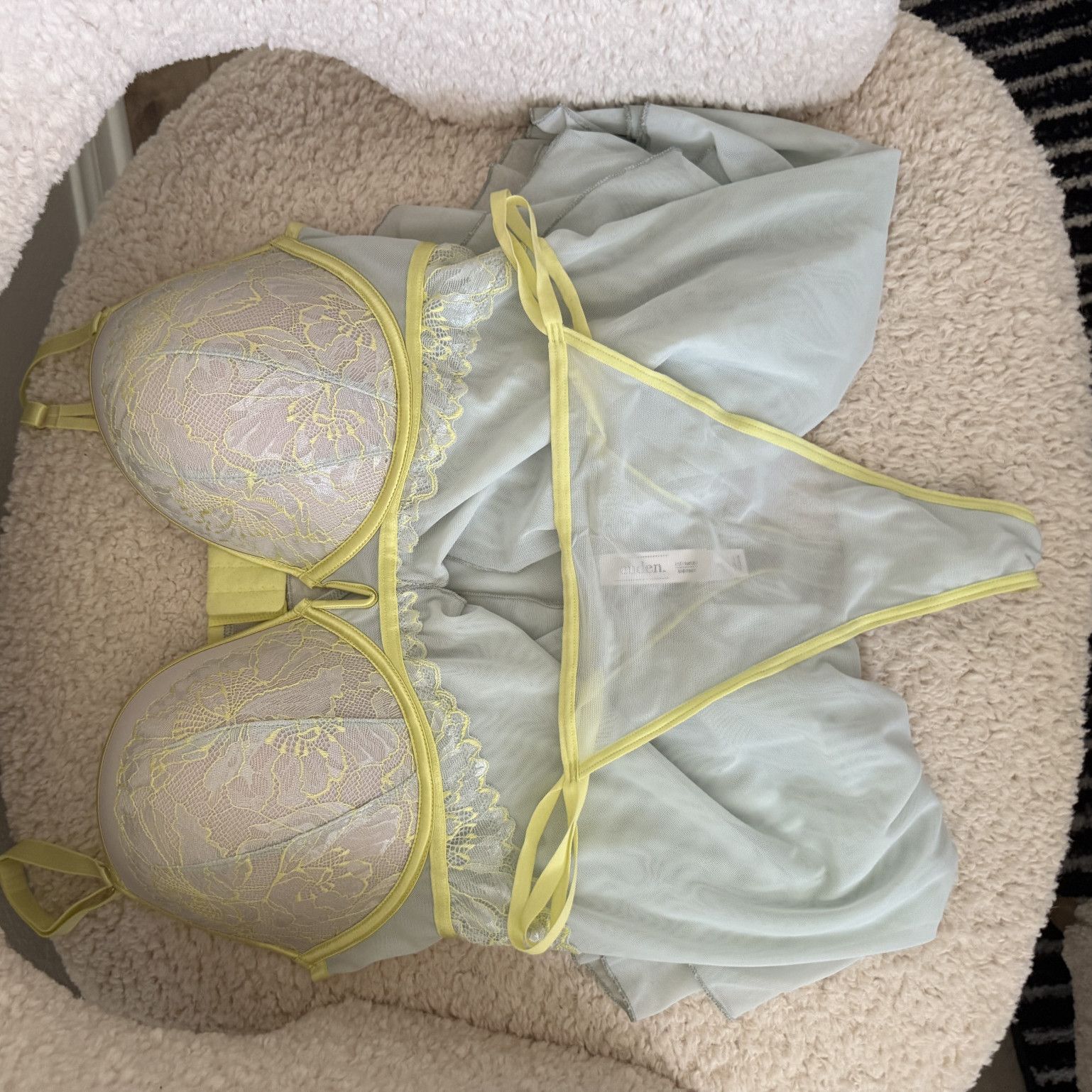 Blue and green babydoll dress with panties