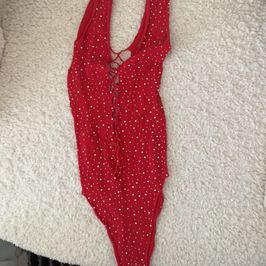 Red Sparkle bod y suit