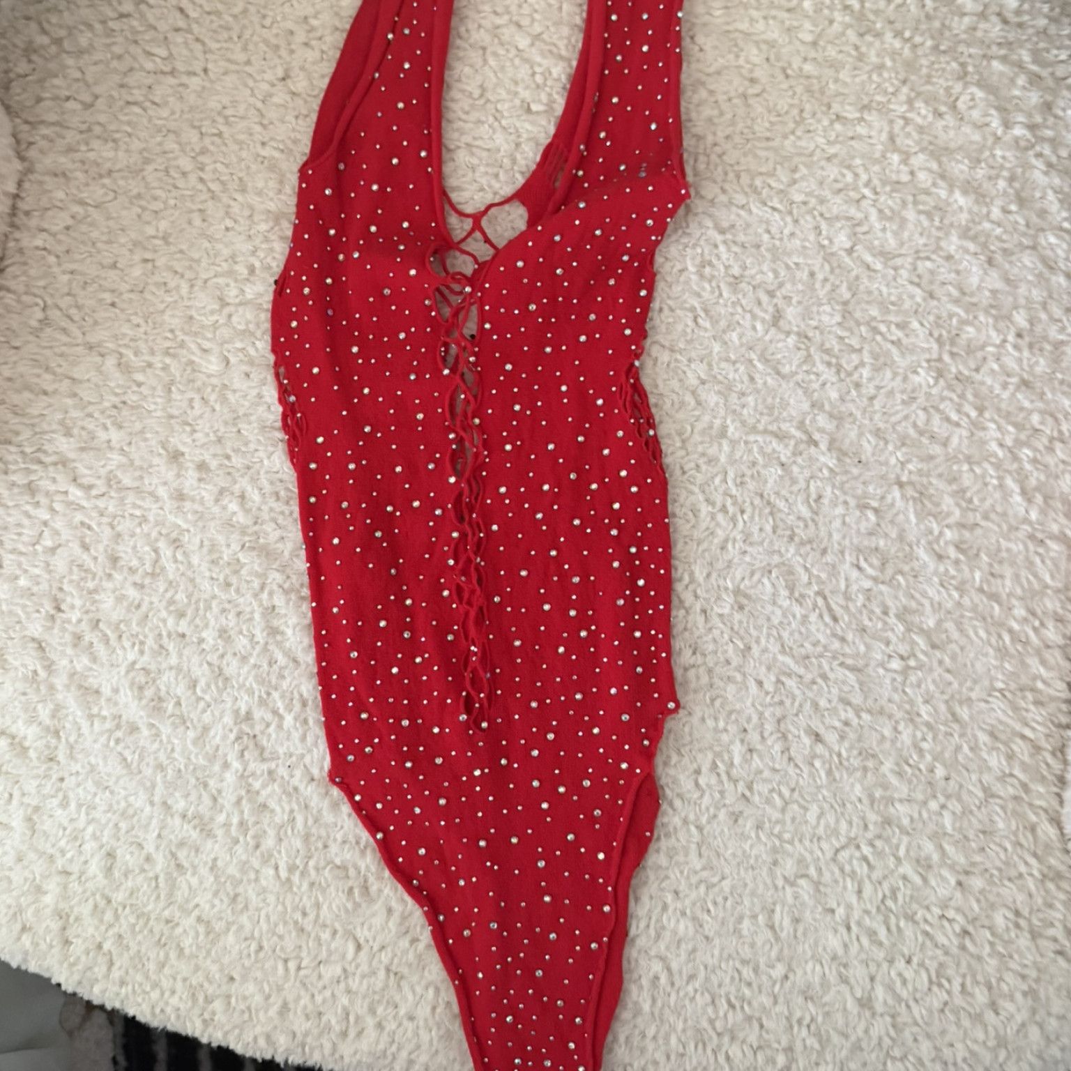 Red Sparkle bod y suit