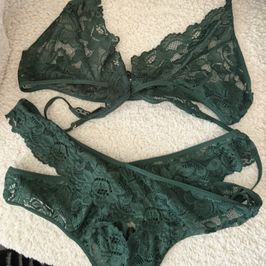 Dark Green 2 Piece Lingerie set