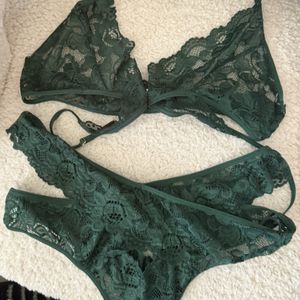 Dark Green 2 Piece Lingerie set
