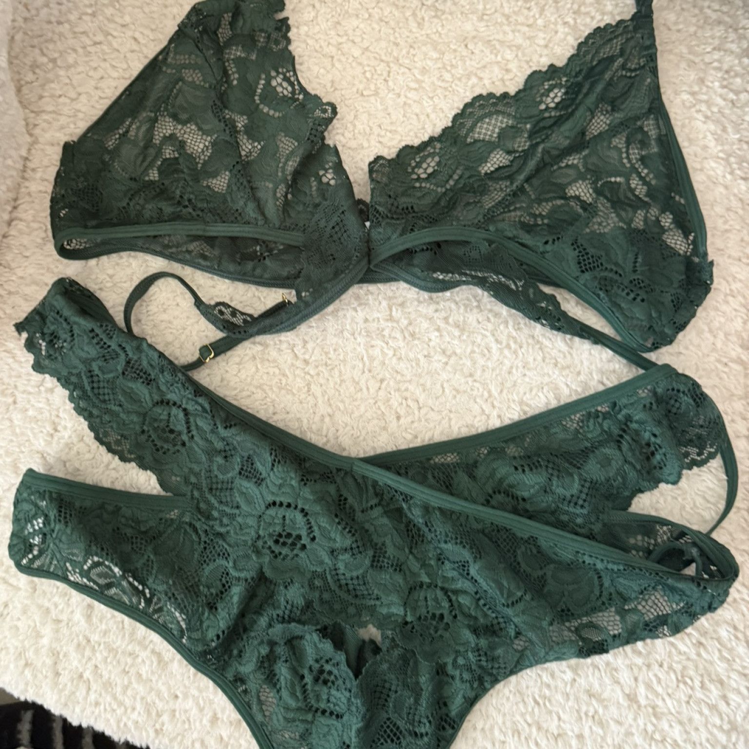 Dark Green 2 Piece Lingerie set