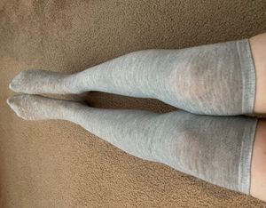 Light Grey Thigh High Socks