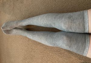 Dark Grey Thigh High Socks