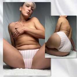 Victorias Secret Pink Striped Nylon Cheekie Panties
