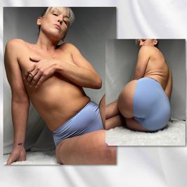 Victorias Secret Blue Nylon High Waist Fullback Panties