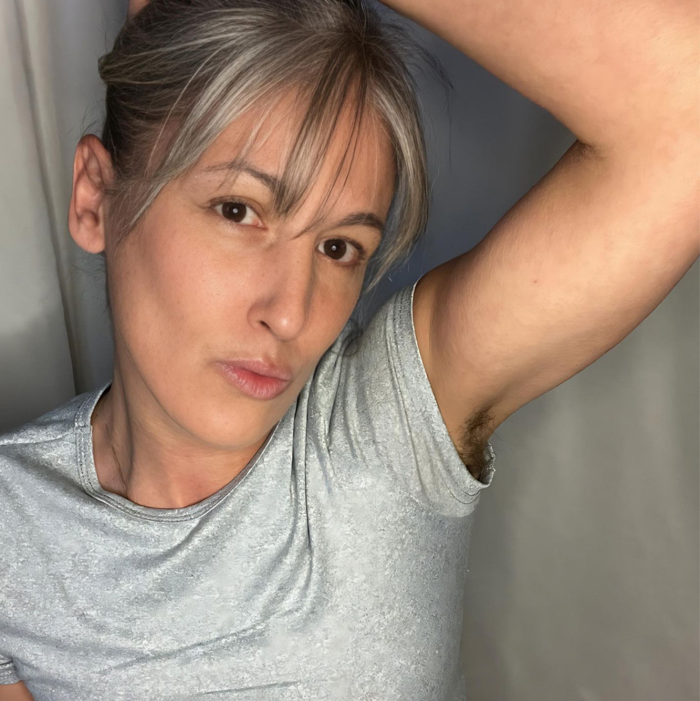 Sweaty No Deodorant Hairy Armpits Grey T Shirt