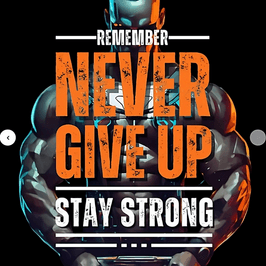 Never give Up Sticker and Tshirt design custom order