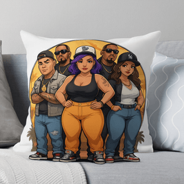 Cartoon Deviant Gang pillow