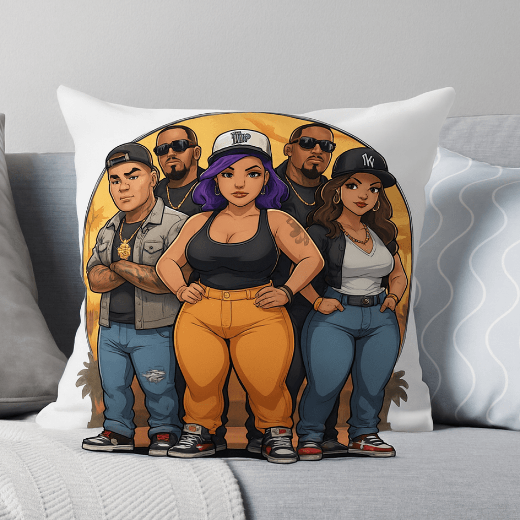 Cartoon Deviant Gang pillow
