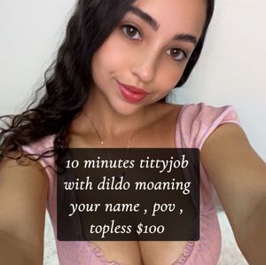 10 minutes tittyjob with dildo moaning your name