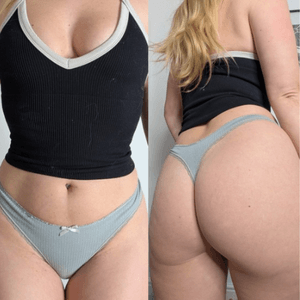 Light blue cotton thong