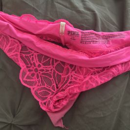 Pink cheeky lace used panties