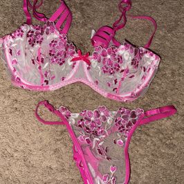 Used sheer pink lingerie set