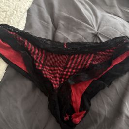 Ted and black cheeky used panties