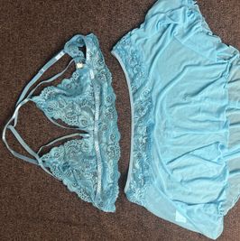 Blue lace lingerie