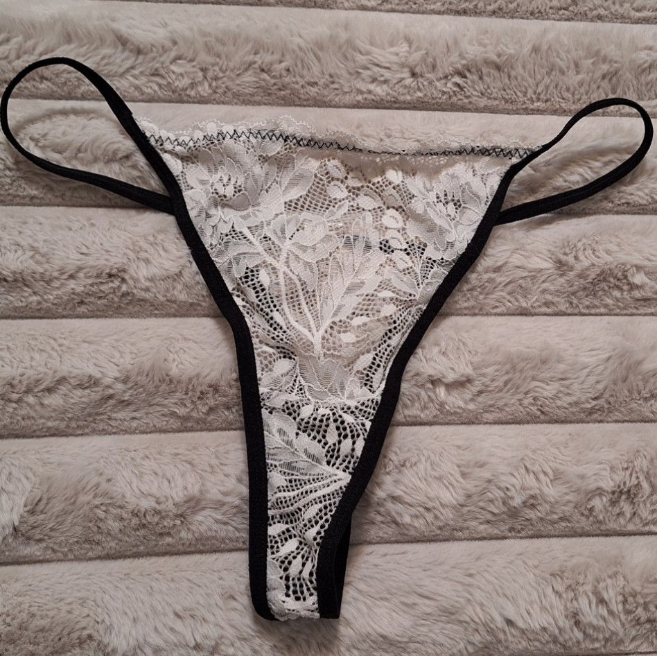 White Lace Thong