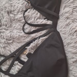 Black Strappy Bikini Top
